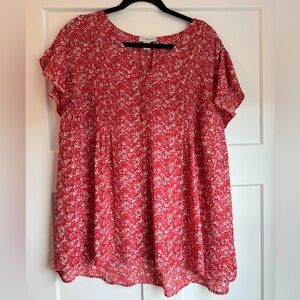 Carolina Belle Red Floral Blouse